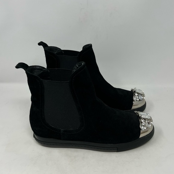 Miu Miu Embellished Chelsea Boots Size 8 - Picture 2 of 10